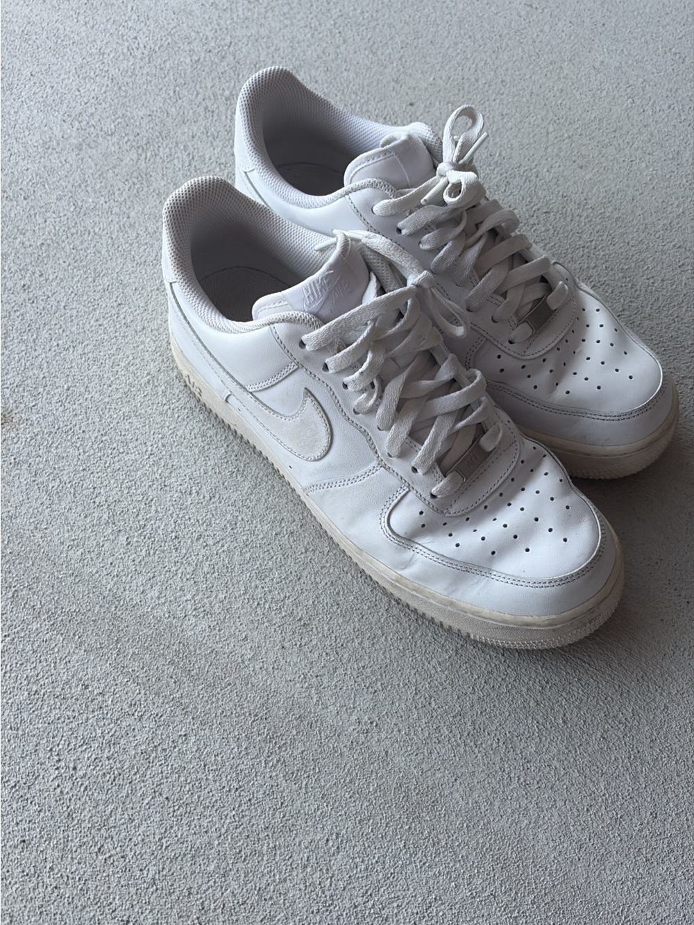 Nike White Men’s Leather Low-Top Sneakers Air Force Ones